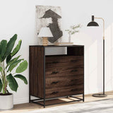 Commode chêne marron 70x41x83,5 cm bois d'ingénierie