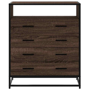 Commode chêne marron 70x41x83,5 cm bois d'ingénierie