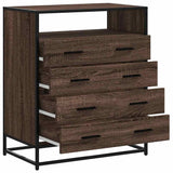 Commode chêne marron 70x41x83,5 cm bois d'ingénierie