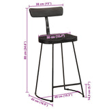 Tabourets de bar lot de 2 noir 49x43x88 cm bois manguier massif