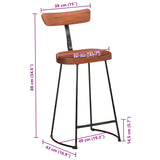 Tabourets de bar lot de 2 49x43x88 cm bois de manguier massif