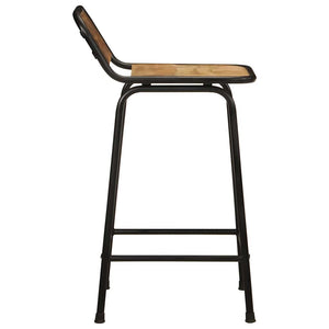 Tabourets de bar lot de 4 bois massif manguier brut