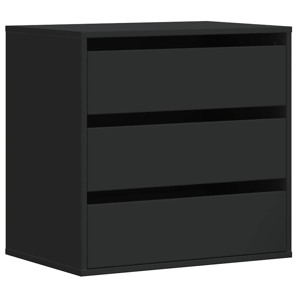 Commode d'angle noir 60x41x58 cm bois d'ingénierie