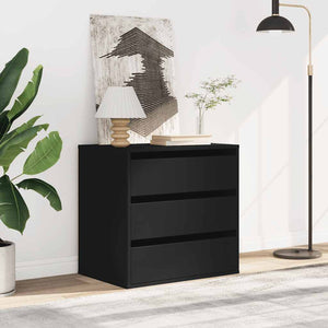 Commode d'angle noir 60x41x58 cm bois d'ingénierie