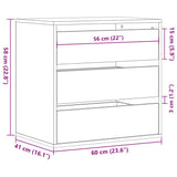 Commode d'angle noir 60x41x58 cm bois d'ingénierie