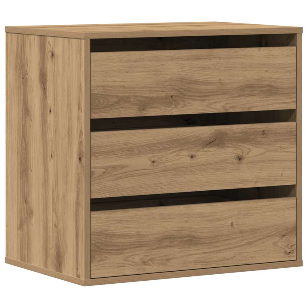 Commode d'angle chêne artisanal 60x41x58 cm bois d'ingénierie