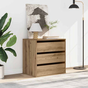 Commode d'angle chêne artisanal 60x41x58 cm bois d'ingénierie