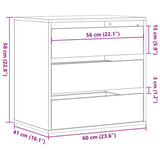 Commode d'angle chêne artisanal 60x41x58 cm bois d'ingénierie