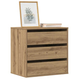 Commode d'angle chêne artisanal 60x41x58 cm bois d'ingénierie