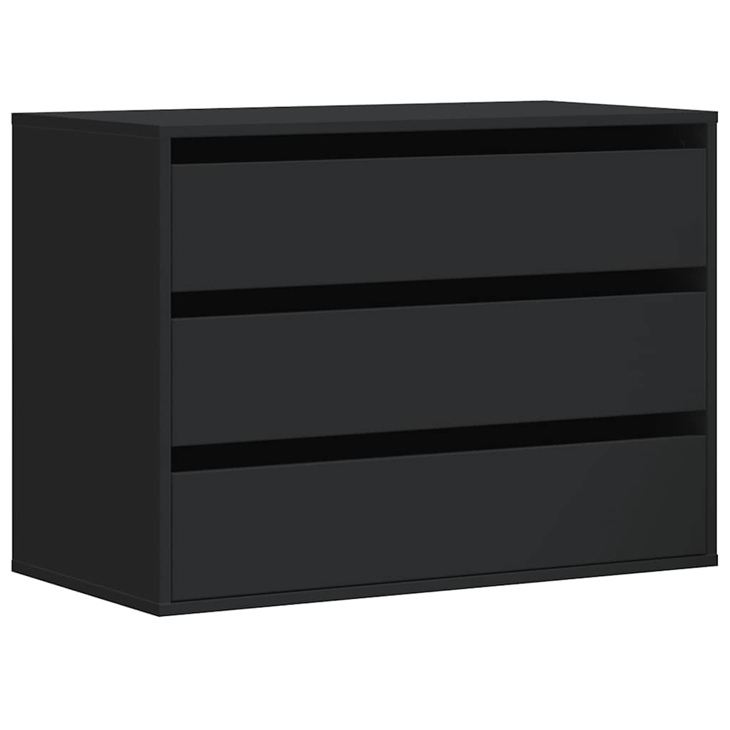 Commode d'angle noir 80x41x58 cm bois d'ingénierie