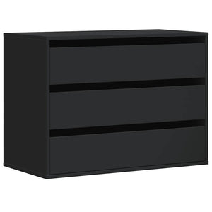 Commode d'angle noir 80x41x58 cm bois d'ingénierie