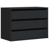 Commode d'angle noir 80x41x58 cm bois d'ingénierie