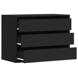 Commode d'angle noir 80x41x58 cm bois d'ingénierie