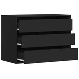 Commode d'angle noir 80x41x58 cm bois d'ingénierie