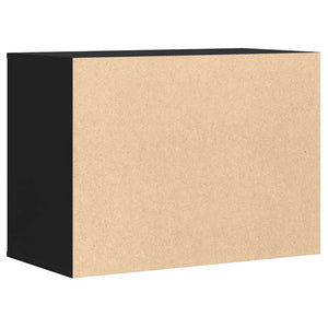 Commode d'angle noir 80x41x58 cm bois d'ingénierie