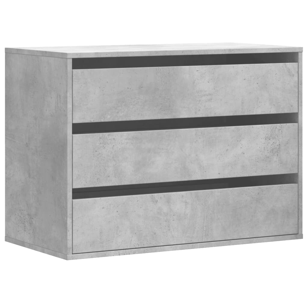 Commode d'angle gris béton 80x41x58 cm bois d'ingénierie