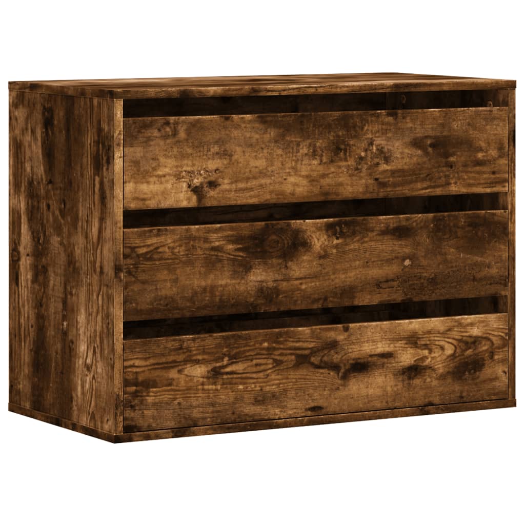 Commode d'angle chêne fumé 80x41x58 cm bois d'ingénierie