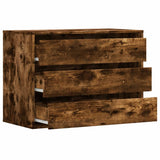 Commode d'angle chêne fumé 80x41x58 cm bois d'ingénierie