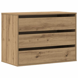 Commode d'angle chêne artisanal 80x41x58 cm bois d'ingénierie