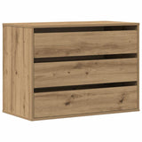 Commode d'angle chêne artisanal 80x41x58 cm bois d'ingénierie