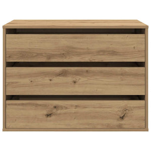 Commode d'angle chêne artisanal 80x41x58 cm bois d'ingénierie