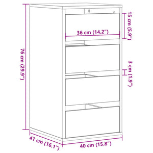 Commode d'angle blanc 40x41x76 cm bois d'ingénierie
