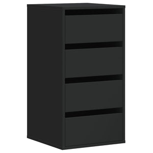 Commode d'angle noir 40x41x76 cm bois d'ingénierie