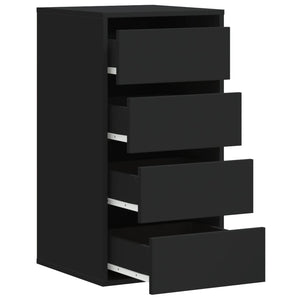 Commode d'angle noir 40x41x76 cm bois d'ingénierie