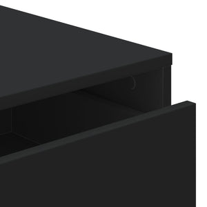 Commode d'angle noir 40x41x76 cm bois d'ingénierie