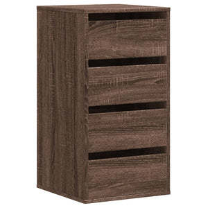 Commode d'angle chêne marron 40x41x76 cm bois d'ingénierie