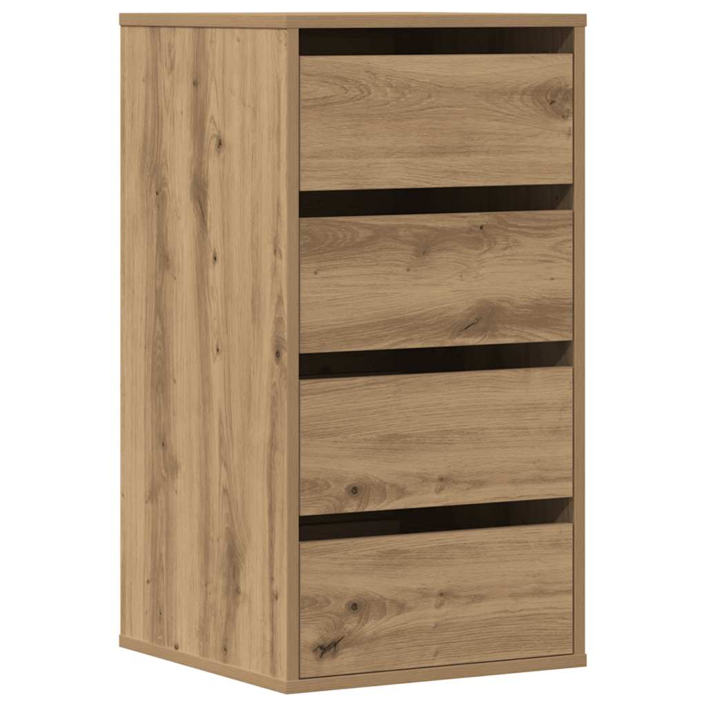 Commode d'angle chêne artisanal 40x41x76 cm bois d'ingénierie