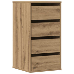 Commode d'angle chêne artisanal 40x41x76 cm bois d'ingénierie