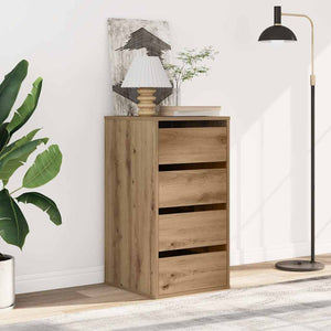 Commode d'angle chêne artisanal 40x41x76 cm bois d'ingénierie