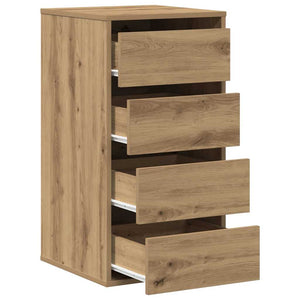 Commode d'angle chêne artisanal 40x41x76 cm bois d'ingénierie