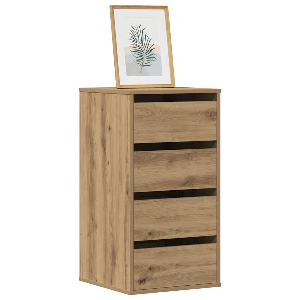 Commode d'angle chêne artisanal 40x41x76 cm bois d'ingénierie