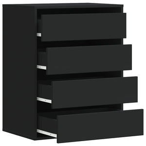 Commode d'angle noir 60x41x76 cm bois d'ingénierie