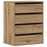 Commode d'angle chêne artisanal 60x41x76 cm bois d'ingénierie