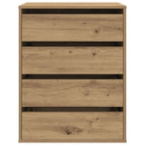 Commode d'angle chêne artisanal 60x41x76 cm bois d'ingénierie