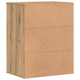 Commode d'angle chêne artisanal 60x41x76 cm bois d'ingénierie
