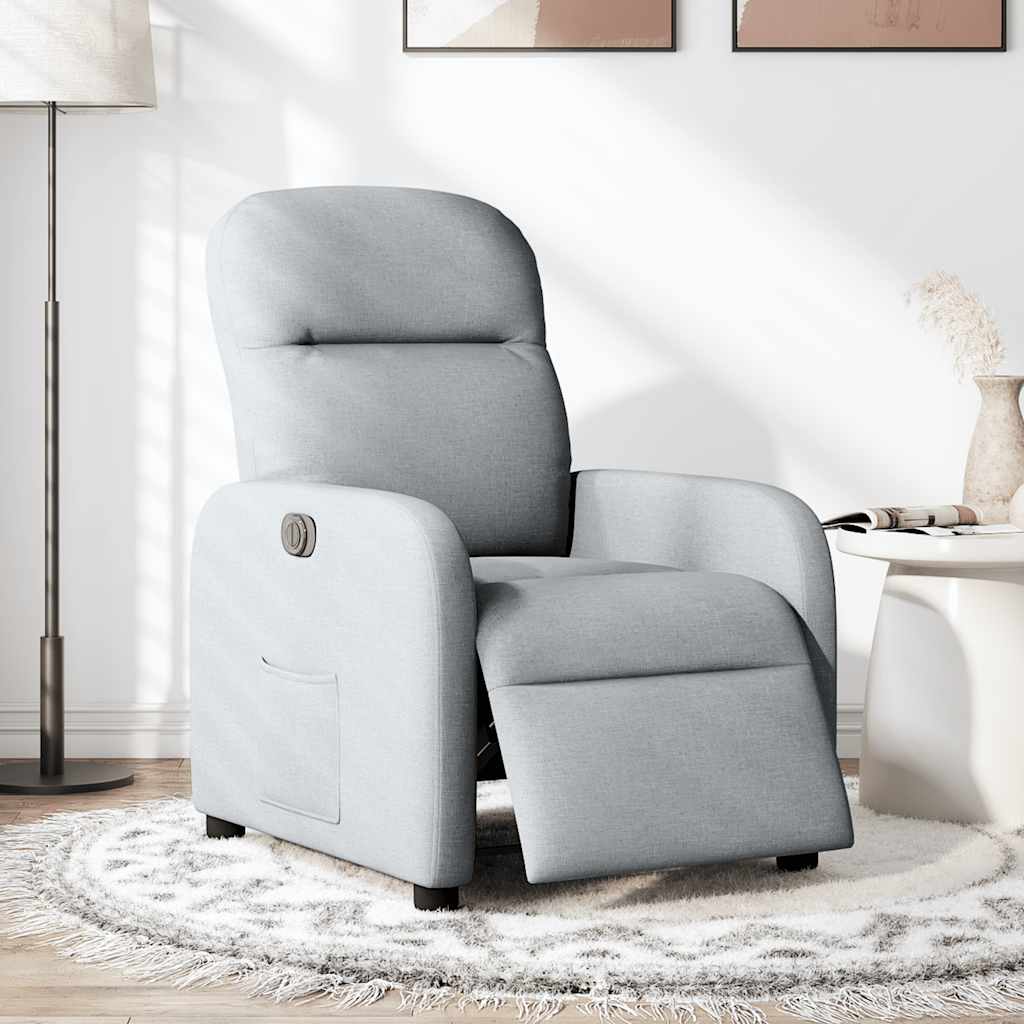 Fauteuil inclinable électrique Gris clair Tissu