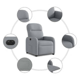 Fauteuil inclinable électrique Gris clair Tissu