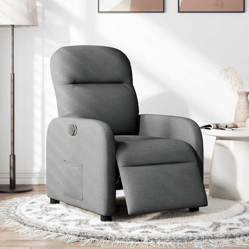Fauteuil inclinable électrique Gris foncé Tissu