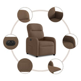 Fauteuil inclinable électrique Marron Tissu