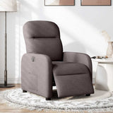 Fauteuil inclinable électrique Marron foncé Tissu