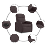 Fauteuil inclinable électrique Marron foncé Tissu
