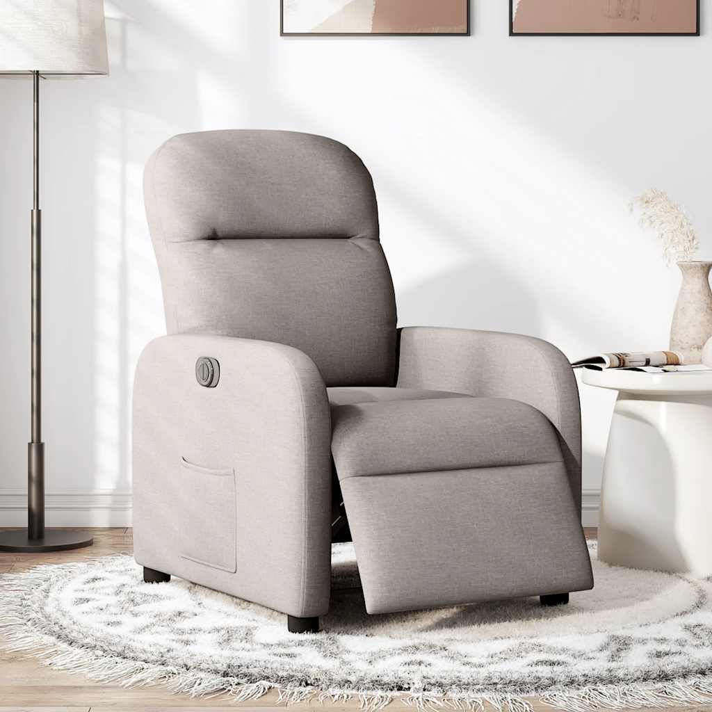 Fauteuil inclinable électrique Taupe Tissu