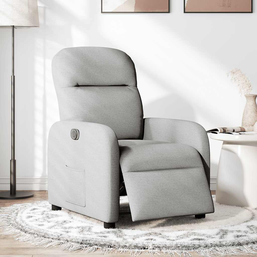 Fauteuil inclinable électrique gris nuage tissu