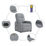 Fauteuil de massage inclinable électrique gris clair tissu