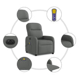 Fauteuil inclinable de massage électrique gris foncé tissu