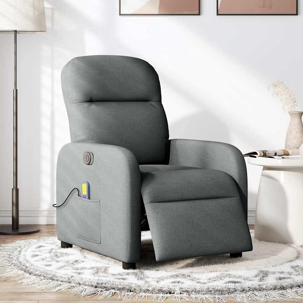 Fauteuil inclinable de massage électrique gris foncé tissu